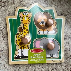 Melissa & Doug Jumbo Knob Puzzle - Green Jungle Friends